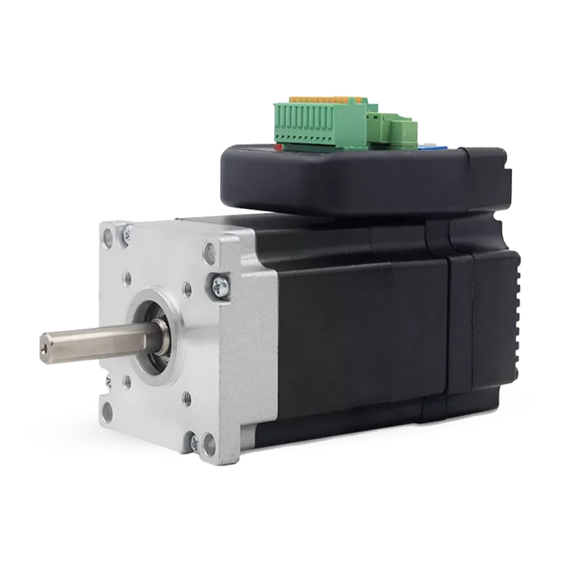 محرك سيرفو أصلي (وكالة X) لحركة رؤوس طابعات آرت جت وإيكوسولفنت، موديل iHSV57، متوافق مع رؤوس DX5 وXP600، يظهر مع ملصق إعدادات النبضات والموصلات الخضراء.